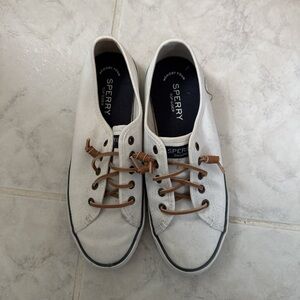 Sperry Men's Off-White Canvas Boat Shoes